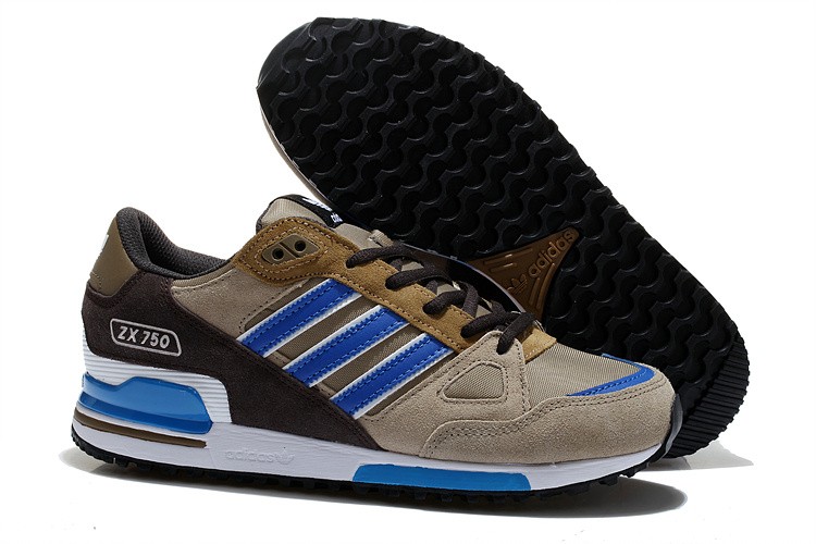 Mens Adidas Originals ZX750 trainers D65233 Brown Blue